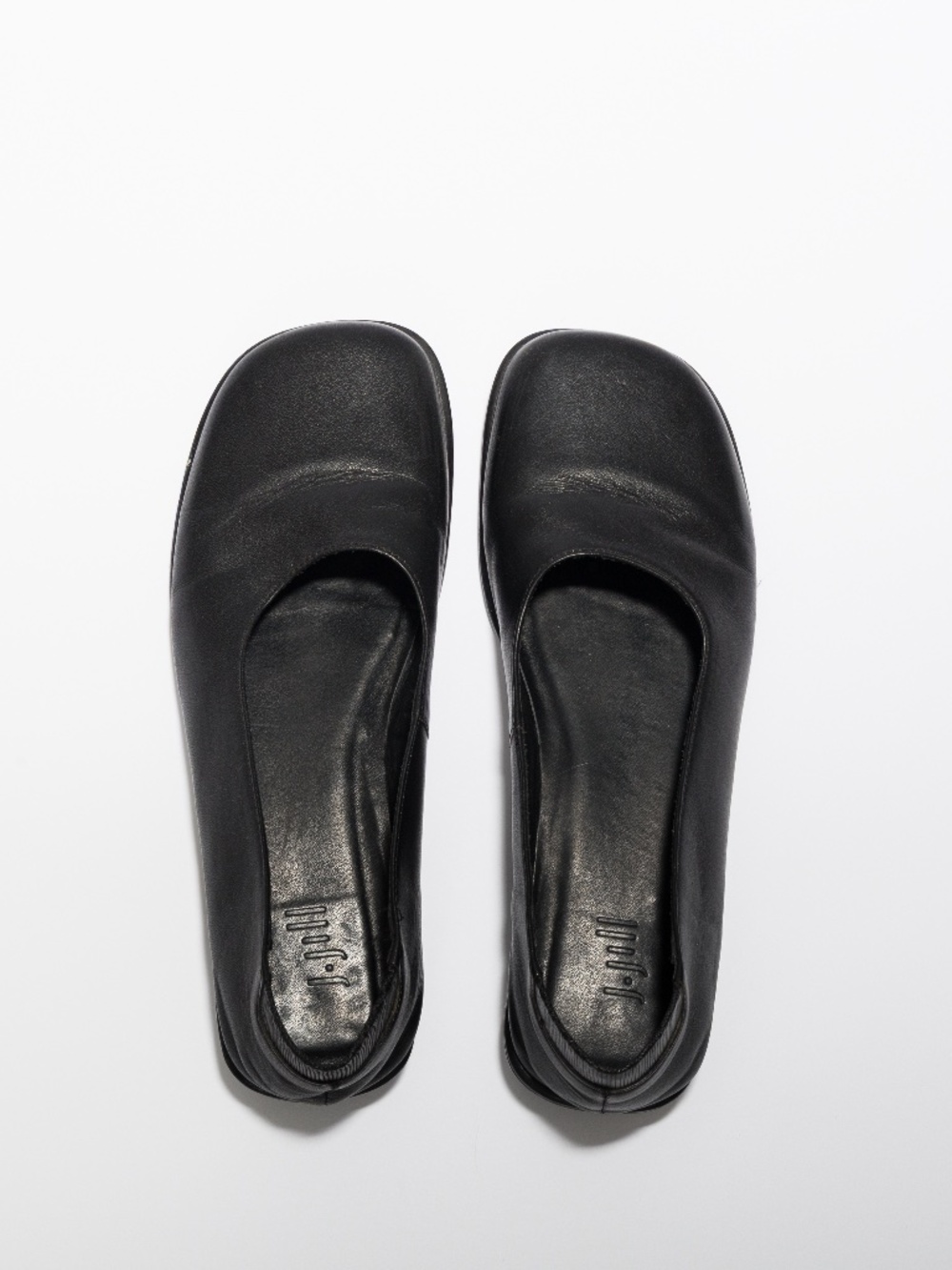 J Jill square toe leather flats black 7